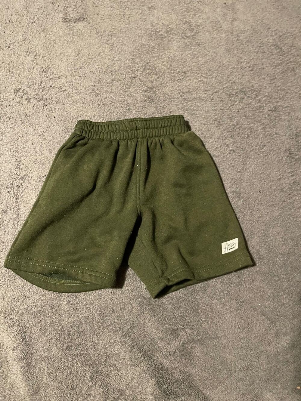 Aeropostale Kids Shorts Toddlers 4T Olive Fleece Elastic Waist Pocket Logo